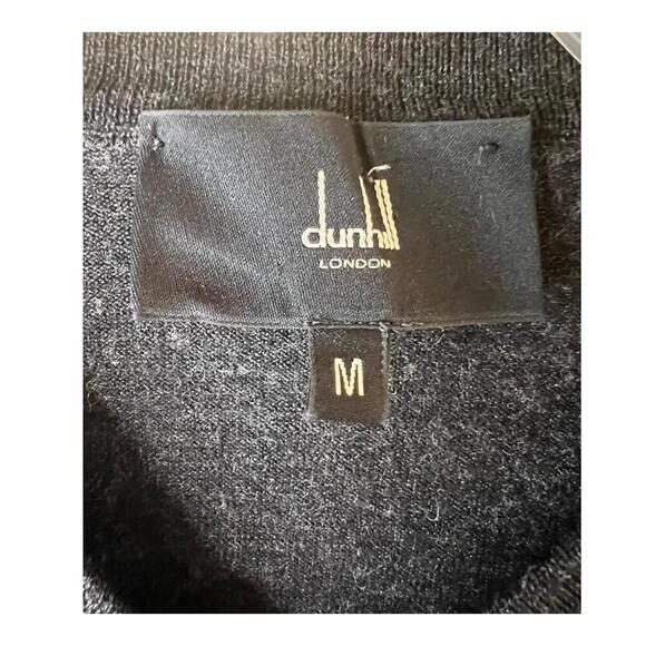 Dunhill London V-Neck Long Sleeve Ribbed Hem Cuffs Wool Lightweight Sweater M - Picture 2 of 5